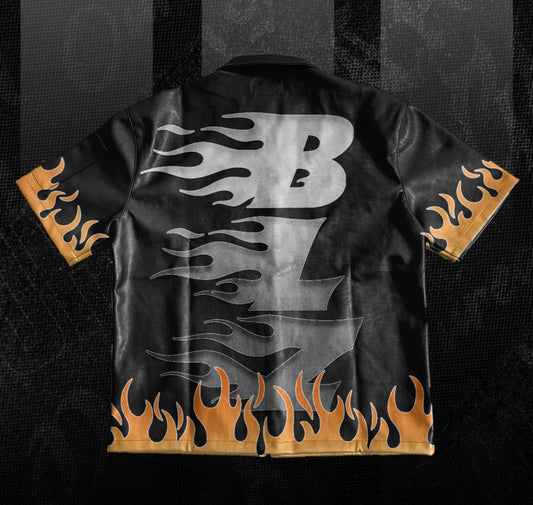 Blaze Flame Zip Shirt – Leather Look